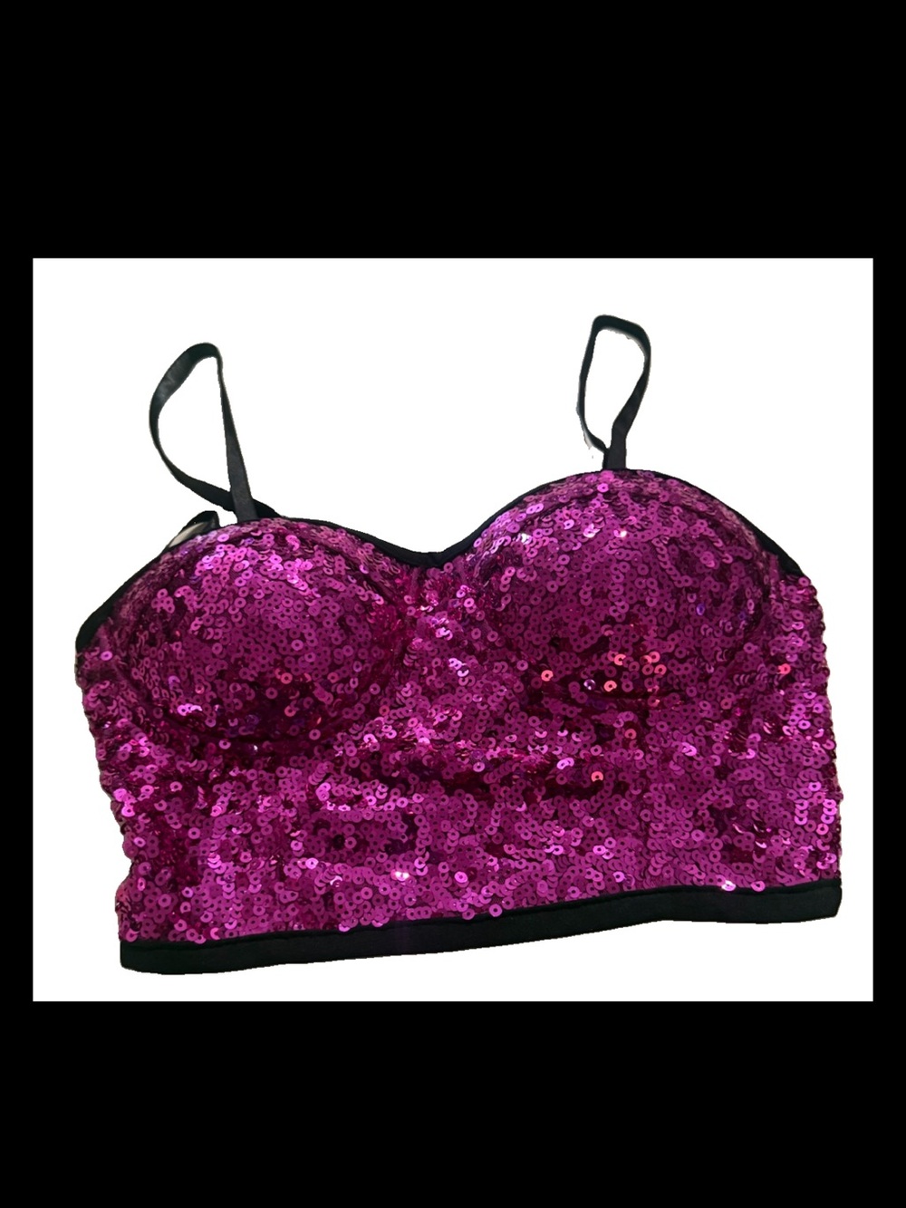 Balera Y2K-Style Sequin Bustier Crop Top Size PA